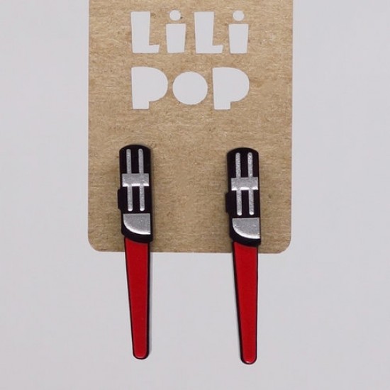 Boucles d'oreilles Lili POP- Sabre laser rouge